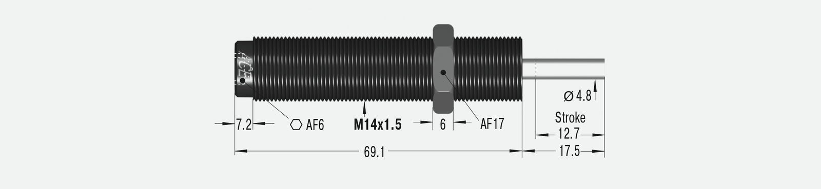 ACE Miniature Shock Absorber self-compensating - Bilde 2