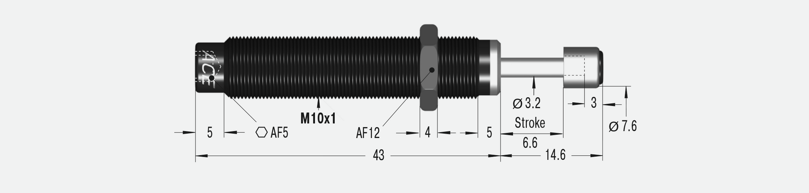 ACE Miniature Shock Absorber self-compensating - Bilde 2